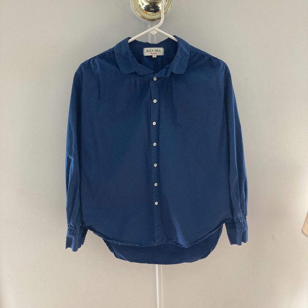 Alex Mill Kit Shirt in Paper Poplin Blue